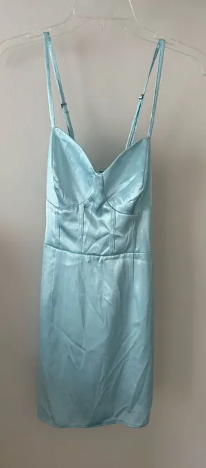 Target Light Blue Satin Slip Dress thumbnail 1