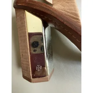 Women’s Designer Tory Burch Bleecker Leather Block Heel Sandals Strap Size 8 thumbnail 6