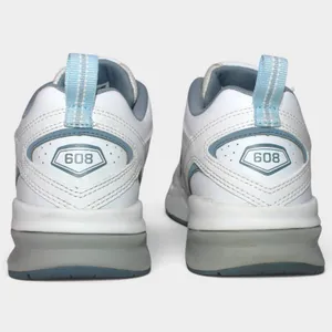 New Balance 608v5 Women 9.5 B White Blue Leather Cross Trainers thumbnail 5