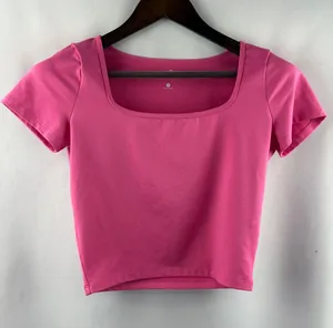 Women’s Hollister Medium Hot Pink Short Sleeve Crop Top thumbnail 1