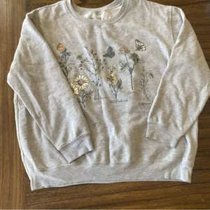 Love Tribe Gray Floral Graphic Sweatshirt size 2X thumbnail 1