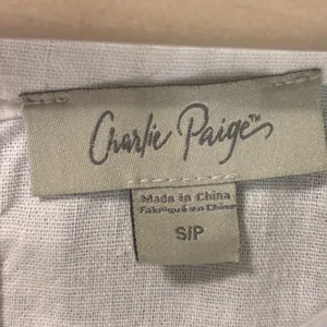 Charlie‎ Paige Linen Blend Shift Dress Womens S White Crochet Trim Grad Bridal thumbnail 9