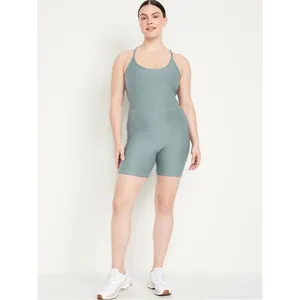 Old Navy Cloud+ Racerback Bodysuit Romper 6 inch Inseam Size L in Underwater thumbnail 6