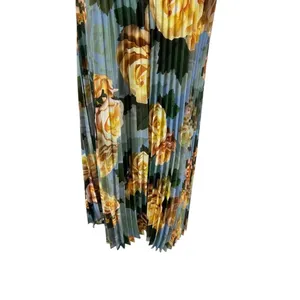 Chi Chi London Floral Print Ruffle‎ Pleated Midi Dress in Blue Curve US 16 thumbnail 13
