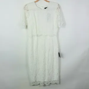 LULU'S Devotion White Lace Short‎ Sleeve Midi Dress Size Large NWT thumbnail 5