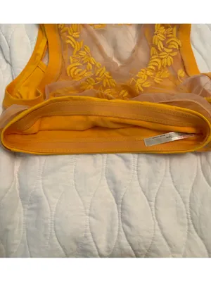 Free People movement Lace Yellow Sports Bra Size Small thumbnail 9