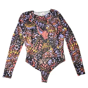 Yitty Mesh Me Smoothing Long Sleeve‎ Thong Bodysuit Size: L thumbnail 2