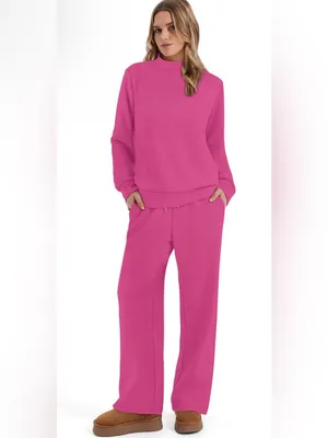 Sampeel Two Piece Sets for Women Mock Neck Matching Sets Loungewear Fall Clothes thumbnail 3
