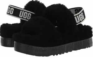 UGG‎ Black Fluffy Slides thumbnail 1