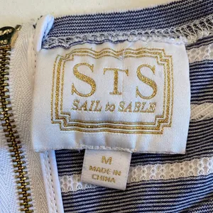 Sail to Sable Striped Casual Dress in Blue and White thumbnail 2