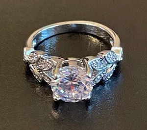 Austrian Crystal Silver Woman Ring Size 6 thumbnail 3