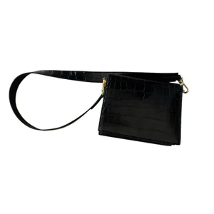 JW PEI Mini Shoulder Croc Embossed Faux Leather Bag Magnetic Lock Black ~ 8"x6" thumbnail 10