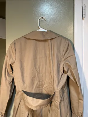 Juicy Couture Women's Size XL Double Breasted Trench Coat Beige Raincoat Lined thumbnail 7