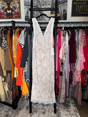 The Jetset Diaries Golden Rose White Lace Maxi Dress Womens Small New NWT thumbnail 2