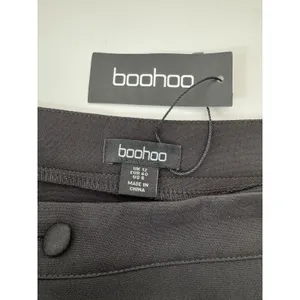 New Boohoo Wrap Tailored Womens Mini Skirt Size 8 Black Minimalist Preppy Chic thumbnail 5