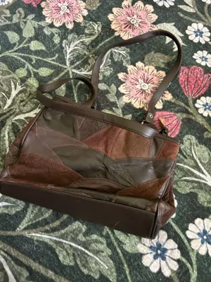 Leather patchwork purse Brown thumbnail 10