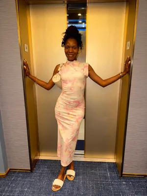 Floral Maxi Dress Shein Pink thumbnail 3