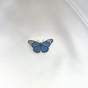 Aritzia Sunday Best Crewneck Sweatshirt Women's M Ivory Butterfly Embroidery GUC thumbnail 2