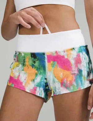 Lululemon Speed Up Low Rise Lined Shorts 2.5" No Limits White Multi Womens 12 thumbnail 1