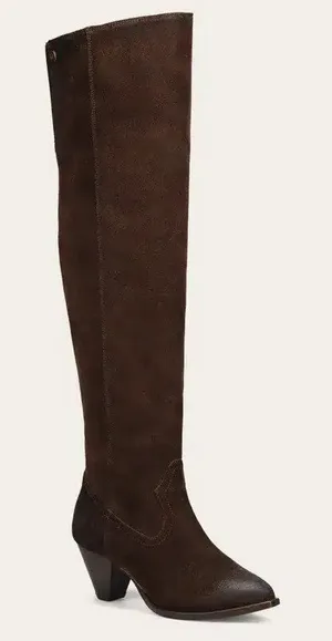 Frye June Over The Knee Boot Chocolate Suede Sz 6 Sample Sale thumbnail 1