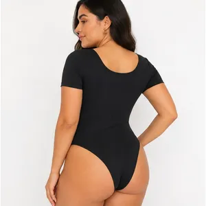 Joyspun Womens Bodysuit 2-Pack Size M Seamless Slimming Short Sleeve Shapewear thumbnail 3