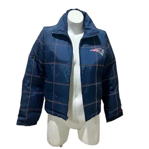 New England Patriots Women's Blue Puffer Jacket Standard M NFL Embroidered Logo thumbnail 4