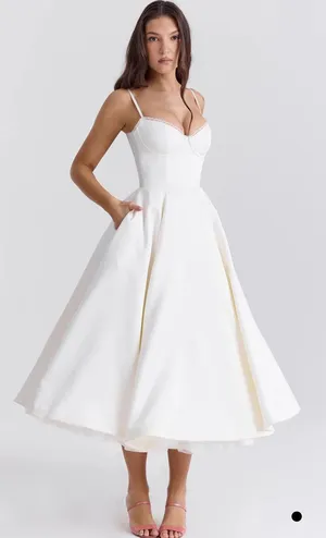 Selene midi dress White thumbnail 1