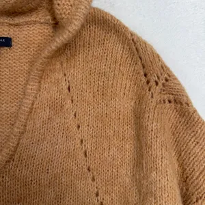 American Eagle XL Sweater Hoodie Camel Tan Jegging Fit V-Neck Knit Pullover thumbnail 5