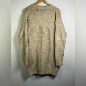Zara Women’s Chunky Knit Wool Blend Longline Cardigan Sweater Oversized Sz S thumbnail 8
