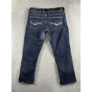 Buckle Bke Denim Jeans Women 30 Low‎ Rise Cropped Thick Stitch Y2K Western Retro thumbnail 2