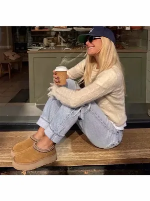 NWT UGG Koolaburra Burree Platform Slippers Chestnut Brown Size 7 thumbnail 3
