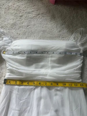 Lulus Adorna White Off-the-Shoulder Maxi Dress Size Small NWT Wedding Beach thumbnail 7