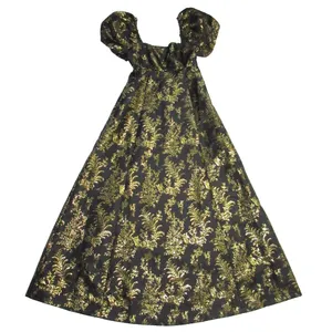 NWT Hill House The Matilda in Black Gold Bird Brocade Smocked Dress XXS thumbnail 2