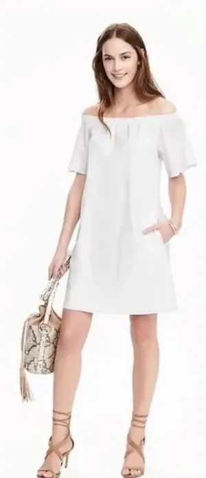 J.Crew Off-The-Shoulder Dress In Cotton Poplin Nwt 2 thumbnail 1