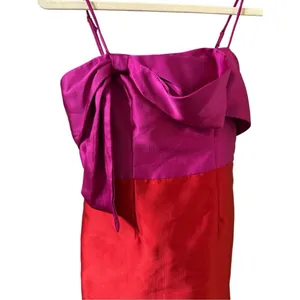 Anthropologie Hutch‎ Serena Bow Mini Dress Pink Red Sz 4 thumbnail 11