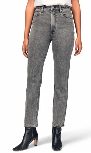 Abercrombie & Fitch The Ankle Straight Ultra High-Rise in Gray Wash Jeans Size 0 thumbnail 1