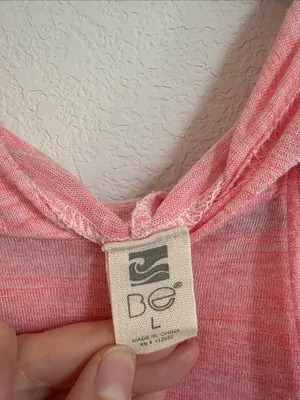 Pink Hoodie Short Sleeve swim cover up thumbnail 2