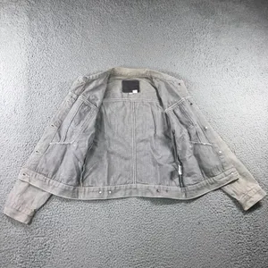 Vintage Guess USA Women M Gray Denim Trucker Jacket 90s American Tradition Flaw thumbnail 11