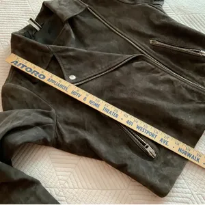 Sale! Topshop Genuine Coffee Brown Suede Moto Jacket Us6 thumbnail 15