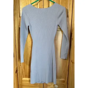 Aritzia Wilfred Free Cut-Out Knit Mini Dress Purple Long Sleeve‎ Bodycon Size M thumbnail 3