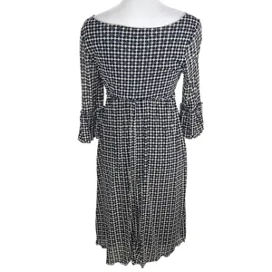 Max Studio Black Print Mesh Empire Waist Dress Size Small Graphic Print Dress thumbnail 2