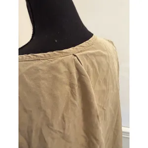 Multiples Olive Green Modal V-Neck Drab Henley Blouse 3/4 Sleeve Popover Boho thumbnail 5