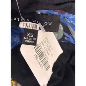 Slate & Willow Floral Ruffle Mini Dress XS Black Open Back Cottagecore‎ NEW thumbnail 8