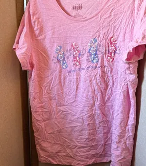 FINAL MARKDOWN Pink United States of America T-Shirt with Flip-Flop Design xl thumbnail 1