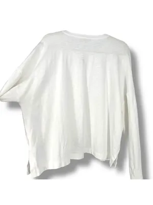 Madewell Bombay Minimalist Casual White Long Sleeve Henley Top Size XL NWT thumbnail 4
