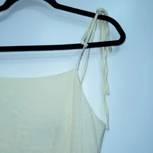 New Cider Pale Yellow Spaghetti Strap Midaxi Dress Size Large thumbnail 3