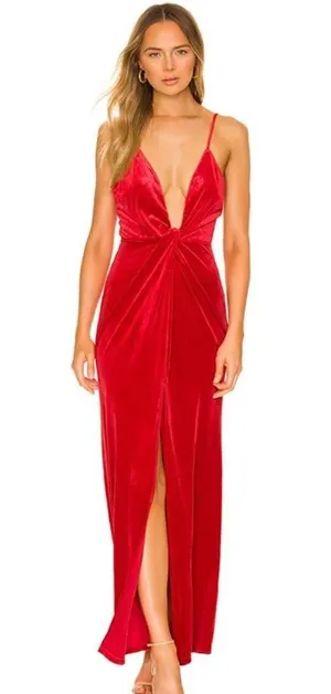 superdown Aurora Deep V Maxi Dress thumbnail 1