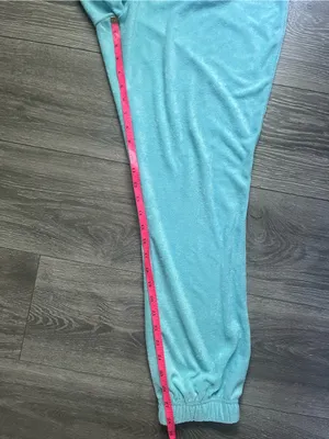 NEW Juicy Couture Blue Turquoise Terrycloth Rhinestone Y2K Joggers Size XL Retro thumbnail 4
