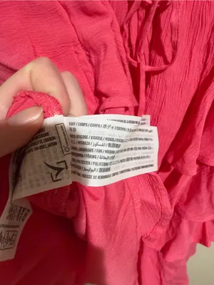 Hollister V-Neck Ruffle Tiered Mini Dress Lace Up Corset Back Hot Pink Medium thumbnail 10