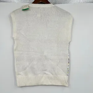 NEW Vintage Charter Club sweater vest white multicolor pastel Fair Isle pattern thumbnail 3